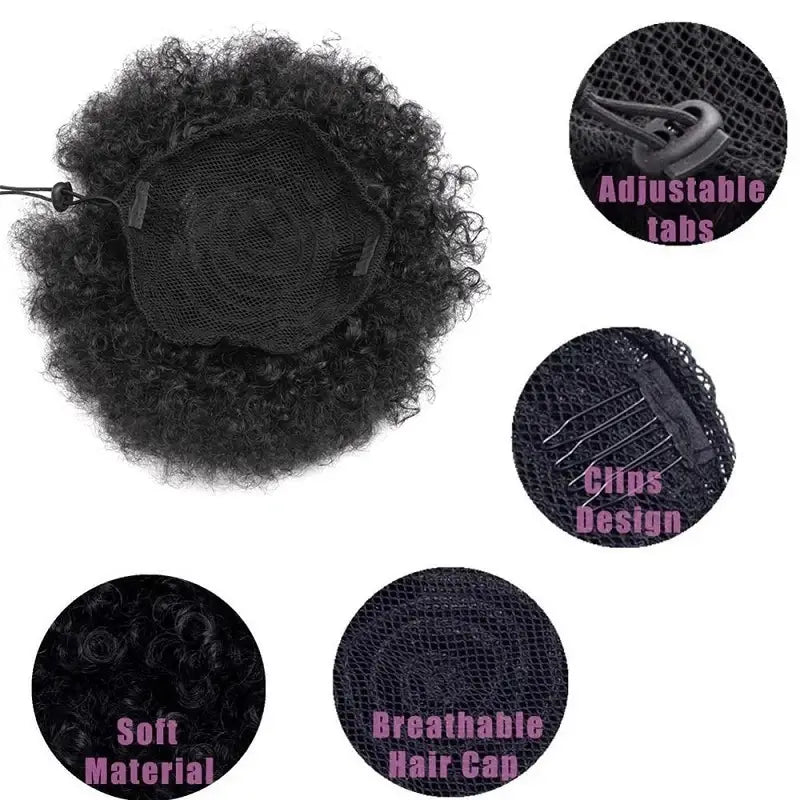 Elevate Your Look with Kinky Curly Drawstring Ponytails at Queenafro.com