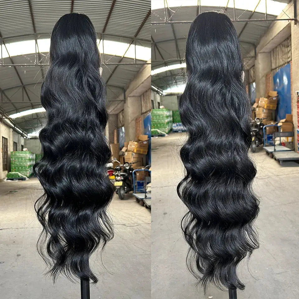 Add Instant Glamour with a Synthetic Ponytail in Body Wave Style - #1B / 28inches