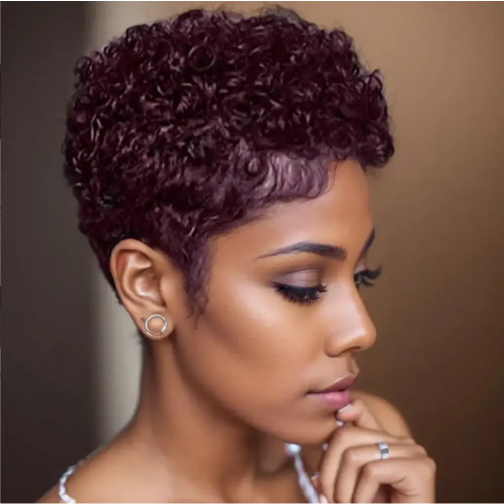 Afro Curly Pixie Synthetic Wig for Embracing Your Natural Beauty - A1-9641C