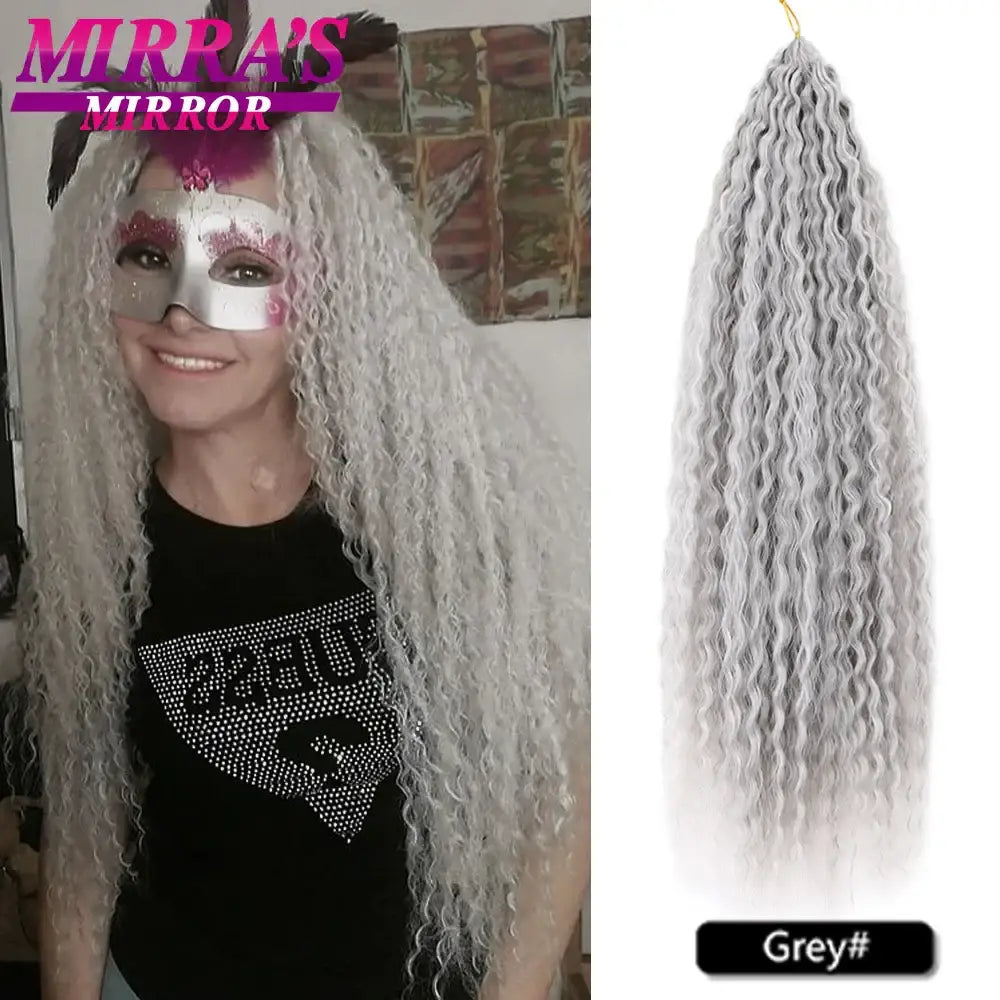 Curly Crochet Bliss: Explore Our Kinky Curly Crochet Collection - #Silver Gray / 18inches / 1Pcs/Lot