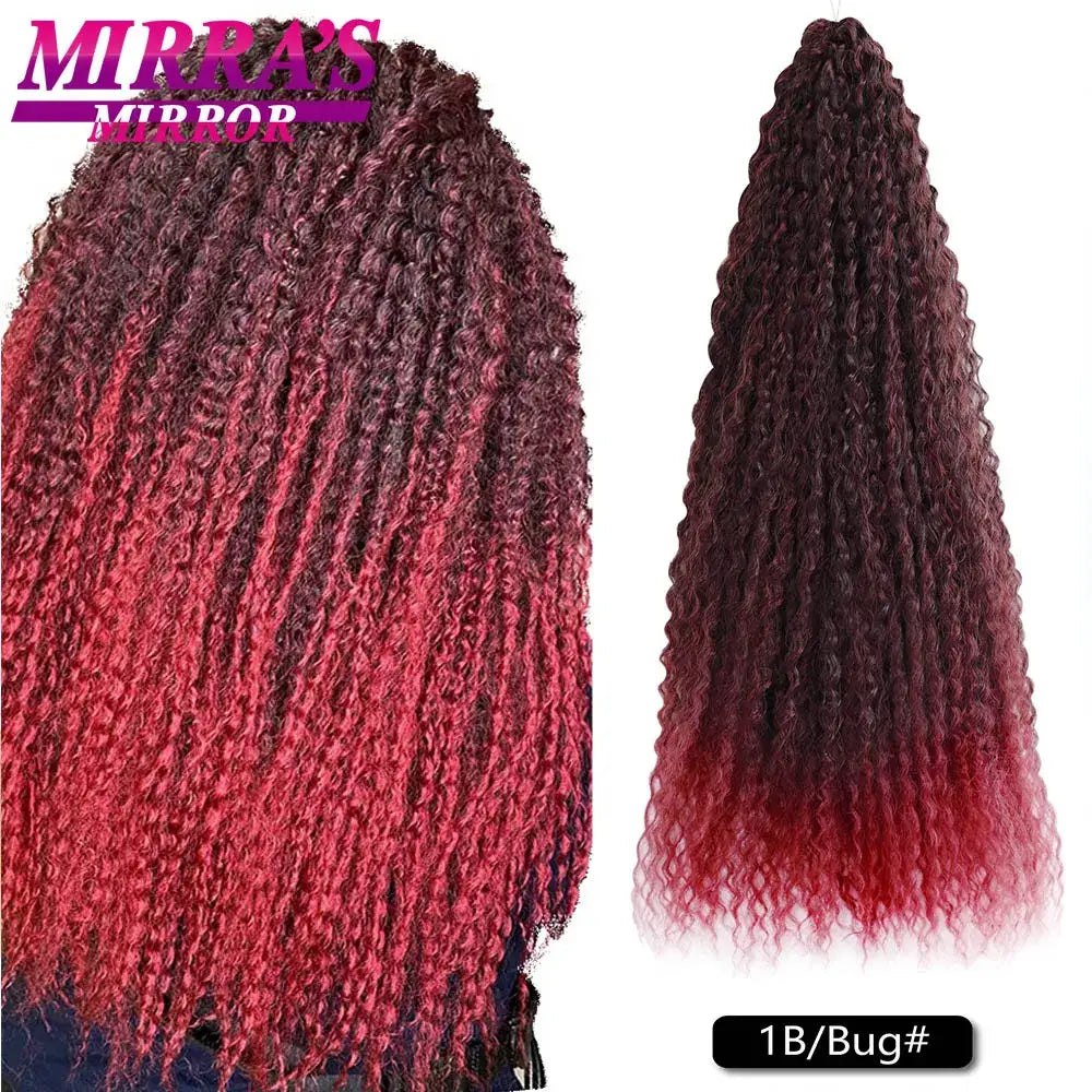 Curly Crochet Bliss: Explore Our Kinky Curly Crochet Collection - T1B/Burgundy / 18inches / 5pcs/lot