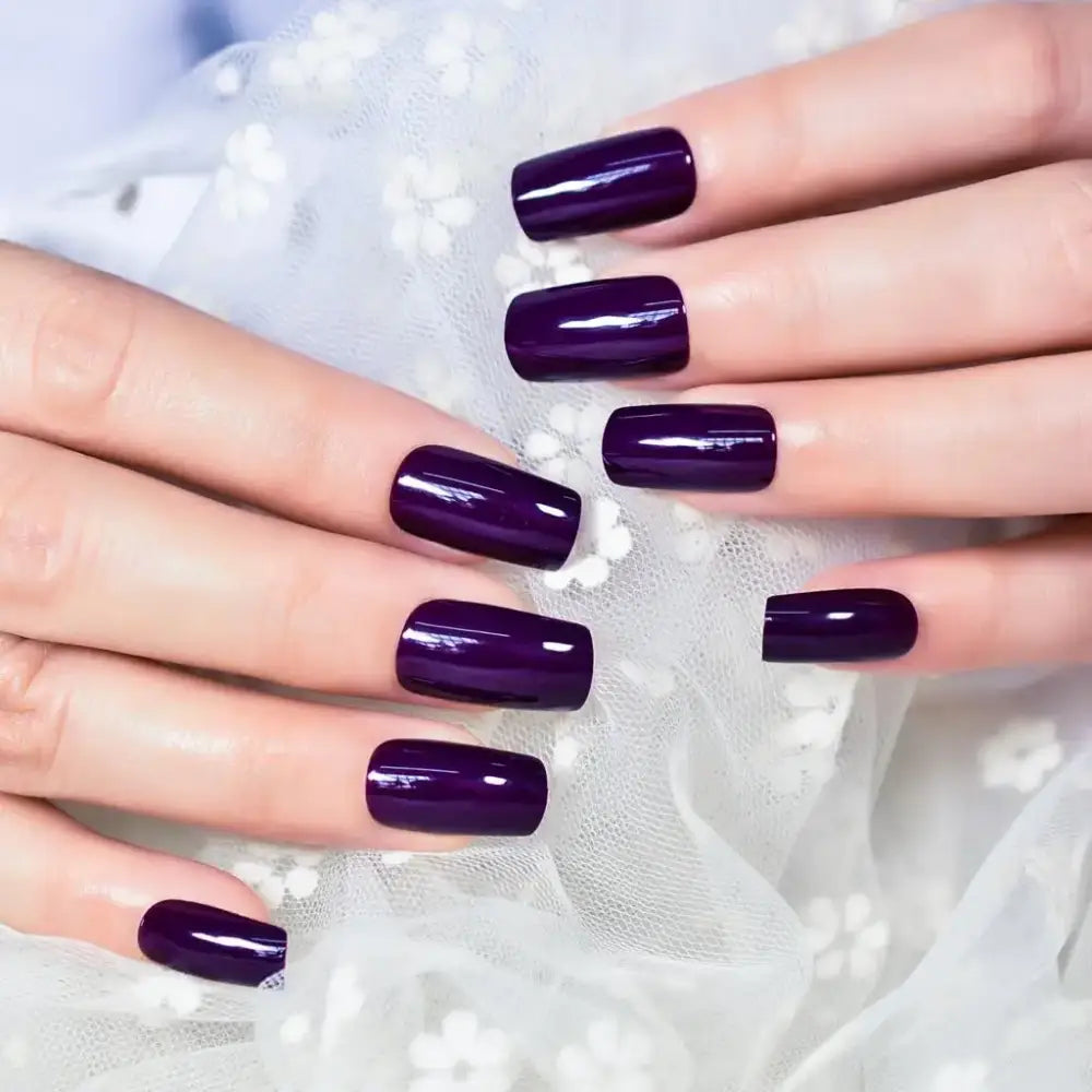 Dark Purple Press-On Nail Tips for Unique Style at Queen Afro