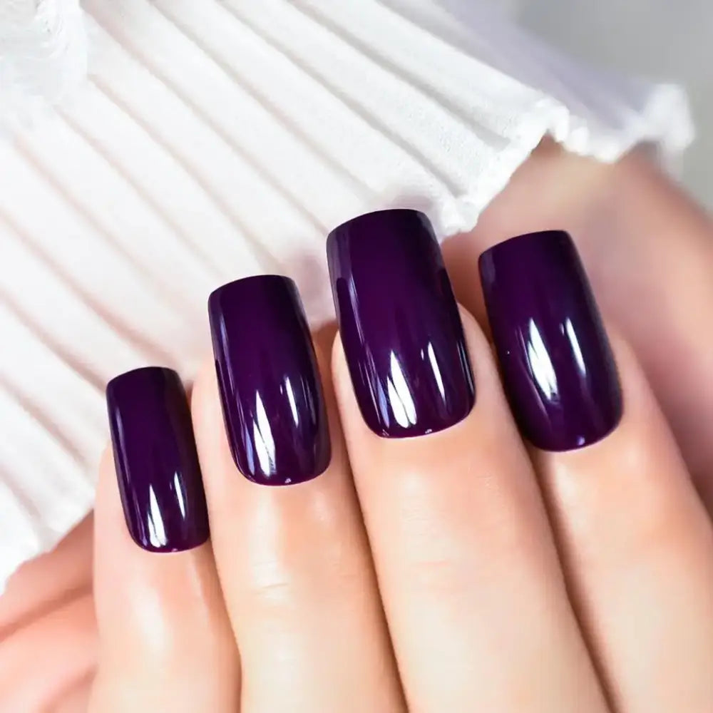 Dark Purple Press-On Nail Tips for Unique Style at Queen Afro