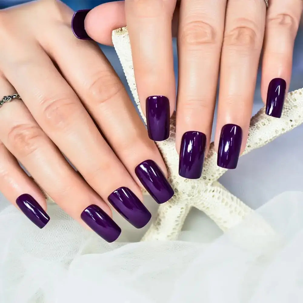 Dark Purple Press-On Nail Tips for Unique Style at Queen Afro