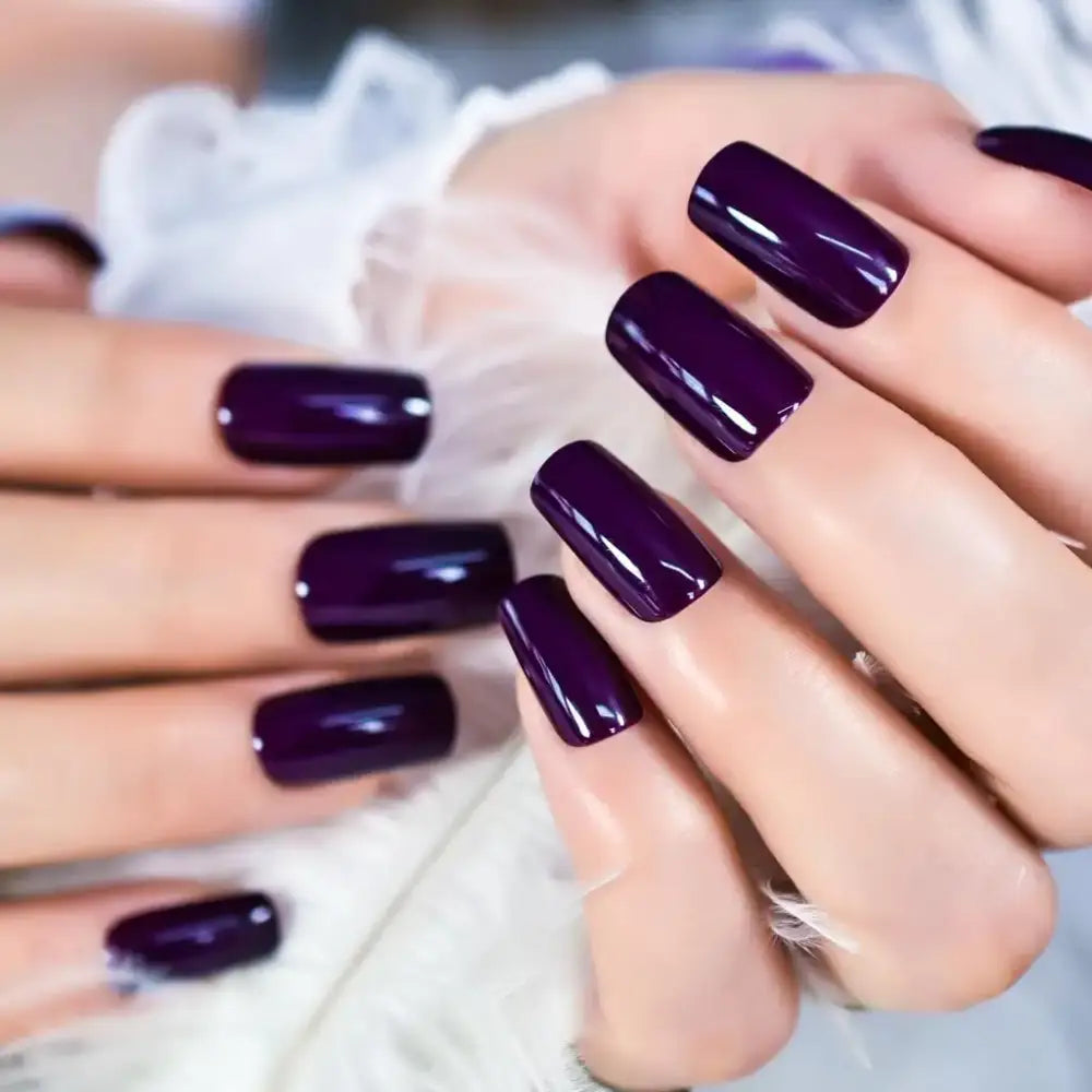 Dark Purple Press-On Nail Tips for Unique Style at Queen Afro