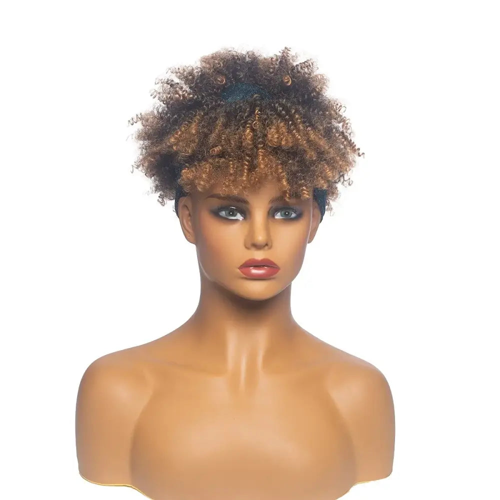 Discover Elegant Kinky Curly Headband Wigs for Radiant Style - J296 / 10inches