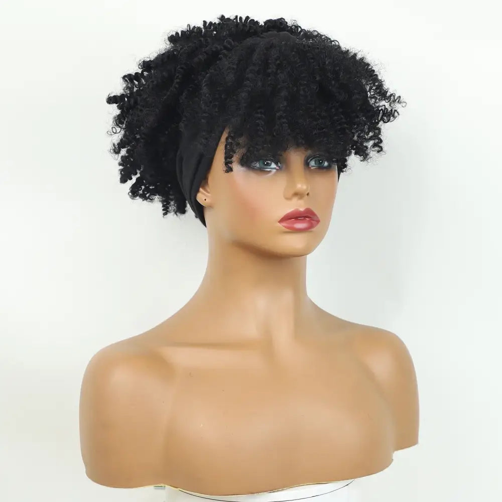 Discover Elegant Kinky Curly Headband Wigs for Radiant Style - J299D / 10inches