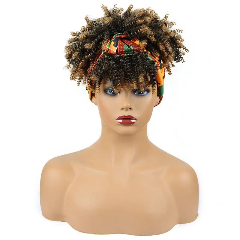 Discover Elegant Kinky Curly Headband Wigs for Radiant Style - t1b27 / 10inches