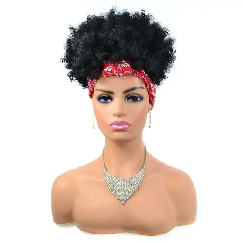 Discover Elegant Kinky Curly Headband Wigs for Radiant Style - TJA5-1B / 10inches