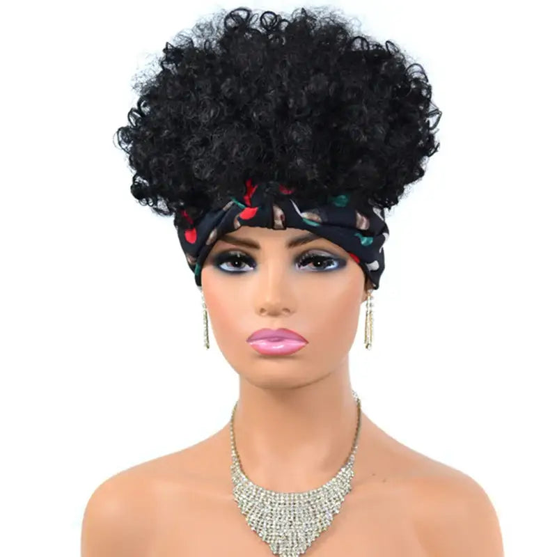 Discover Elegant Kinky Curly Headband Wigs for Radiant Style - TJF4-1B / 10inches