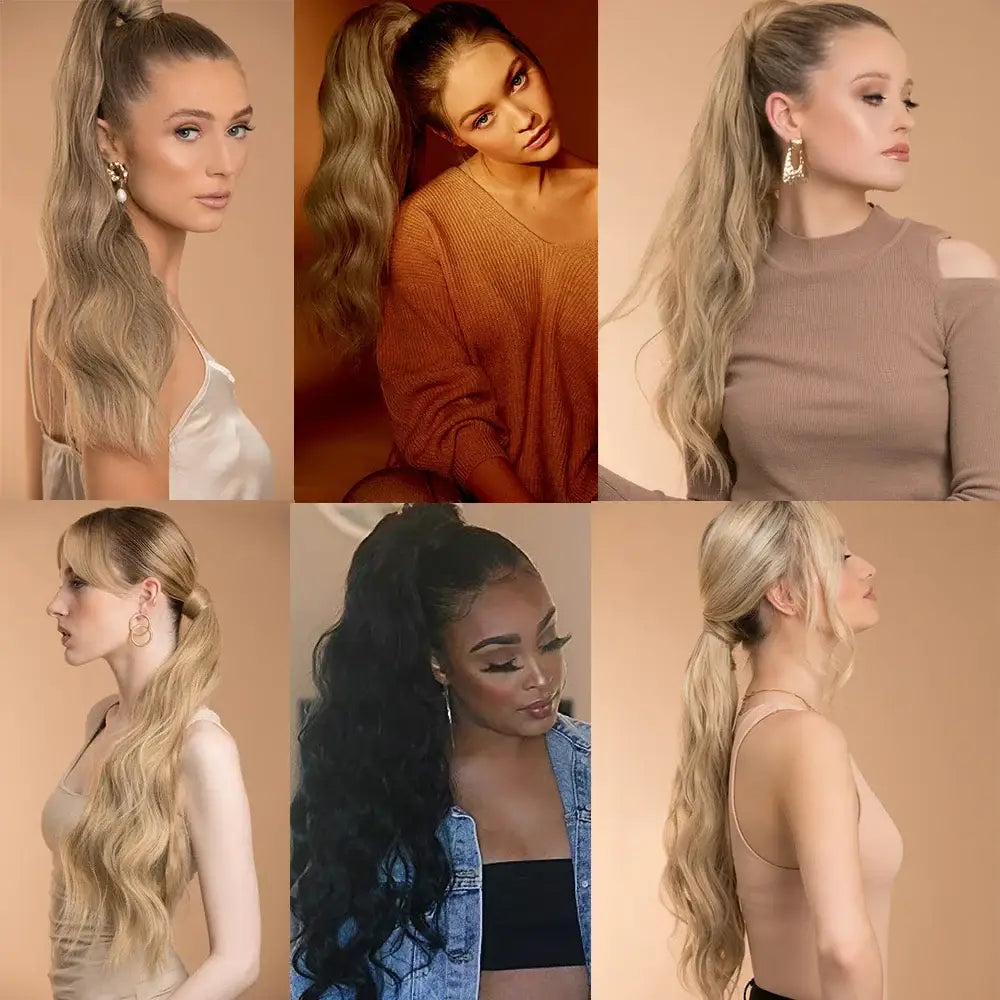 Discover Stunning Hollywood Wave Synthetic Ponytails and Hair Care Essentials