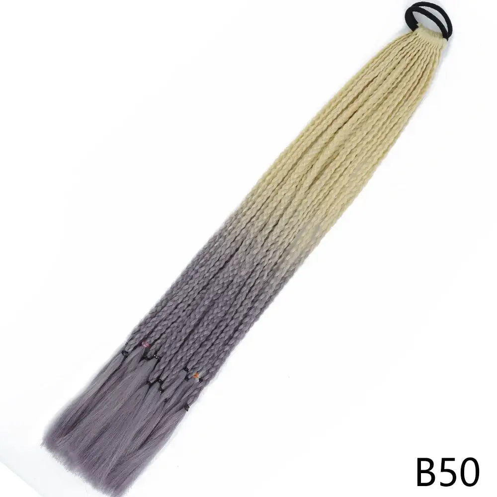 Discover Trendy Gradient Color Braided Ponytails for Your Wardrobe - B50