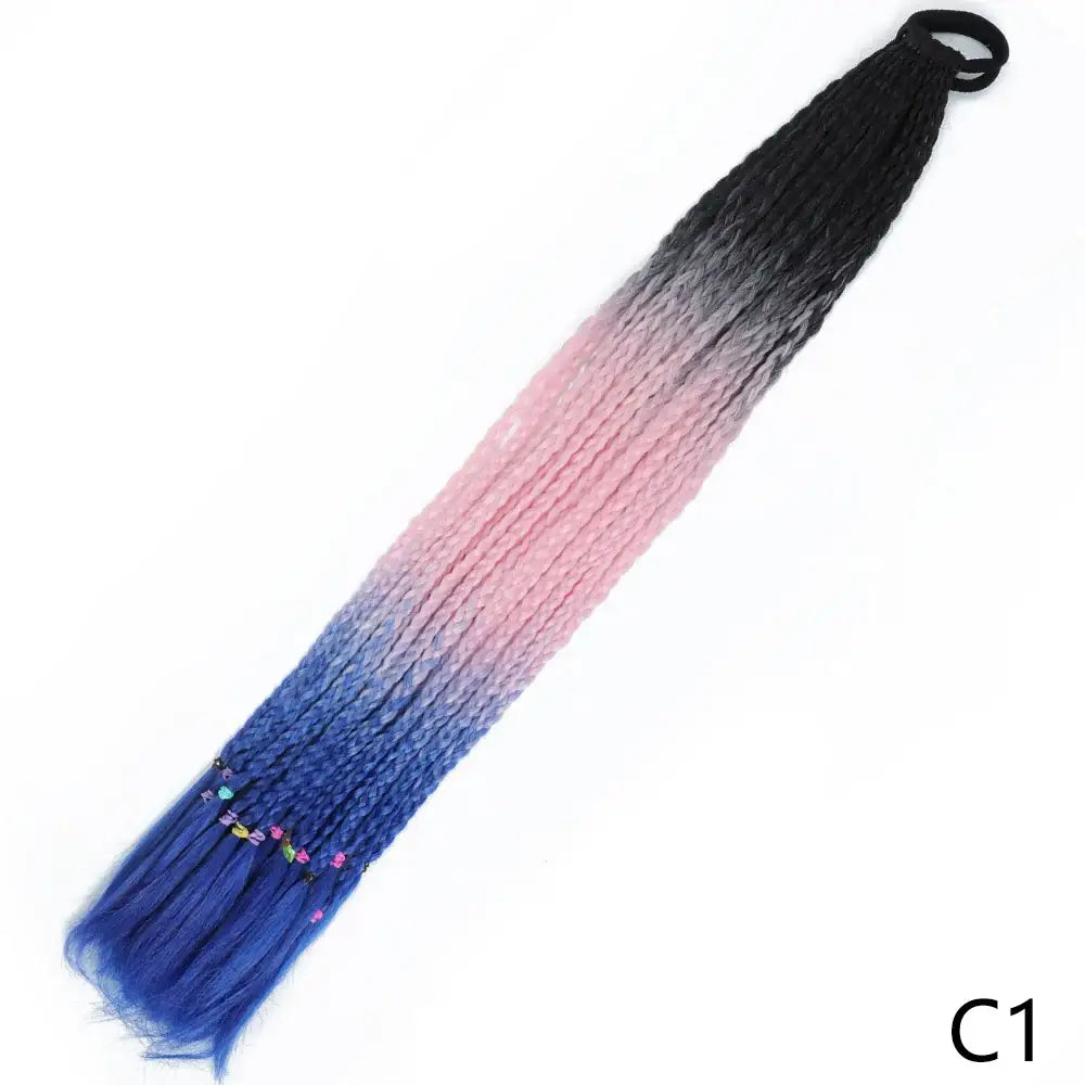 Discover Trendy Gradient Color Braided Ponytails for Your Wardrobe - C1