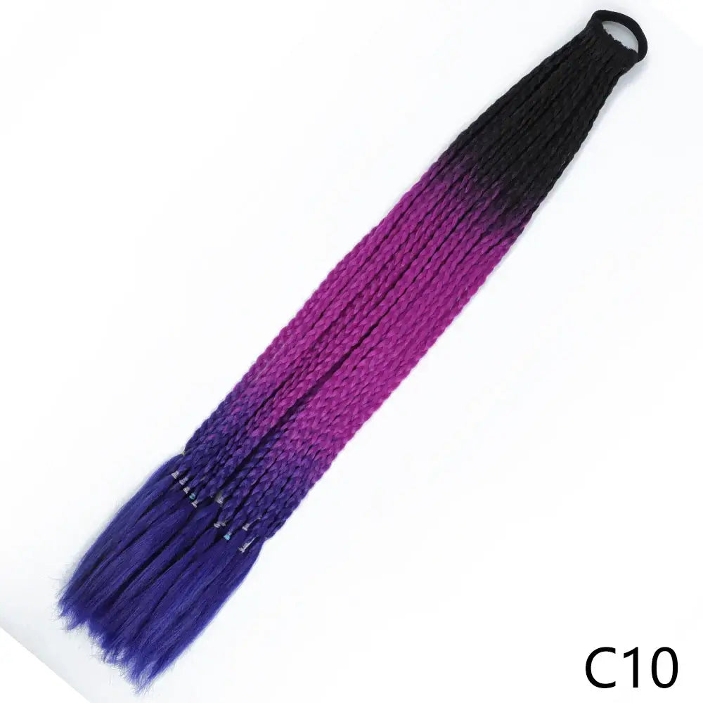 Discover Trendy Gradient Color Braided Ponytails for Your Wardrobe - C10