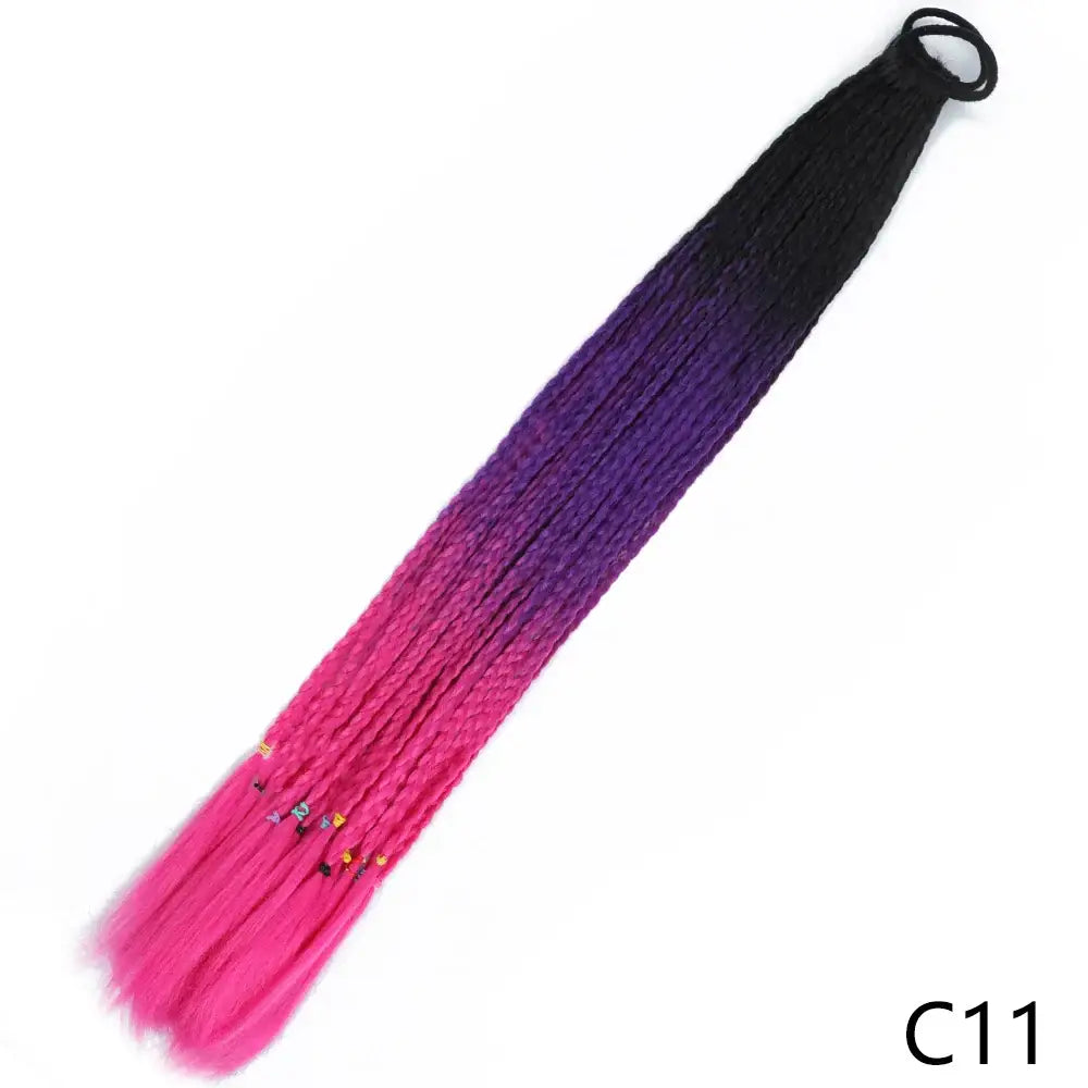 Discover Trendy Gradient Color Braided Ponytails for Your Wardrobe - C11