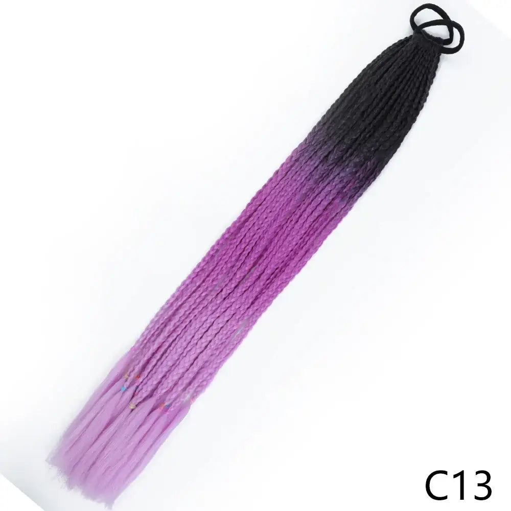 Discover Trendy Gradient Color Braided Ponytails for Your Wardrobe - C13