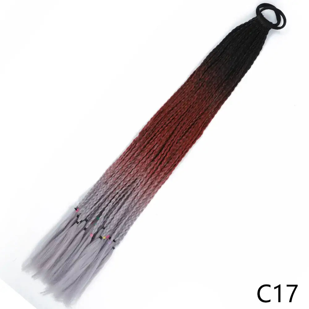 Discover Trendy Gradient Color Braided Ponytails for Your Wardrobe - C17