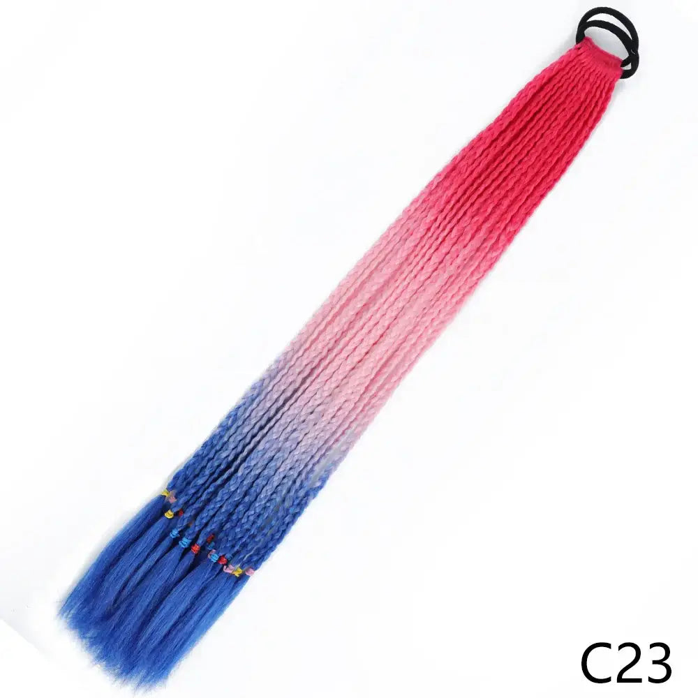 Discover Trendy Gradient Color Braided Ponytails for Your Wardrobe - C23