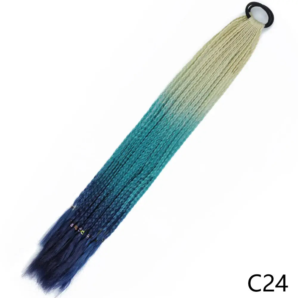 Discover Trendy Gradient Color Braided Ponytails for Your Wardrobe - C24