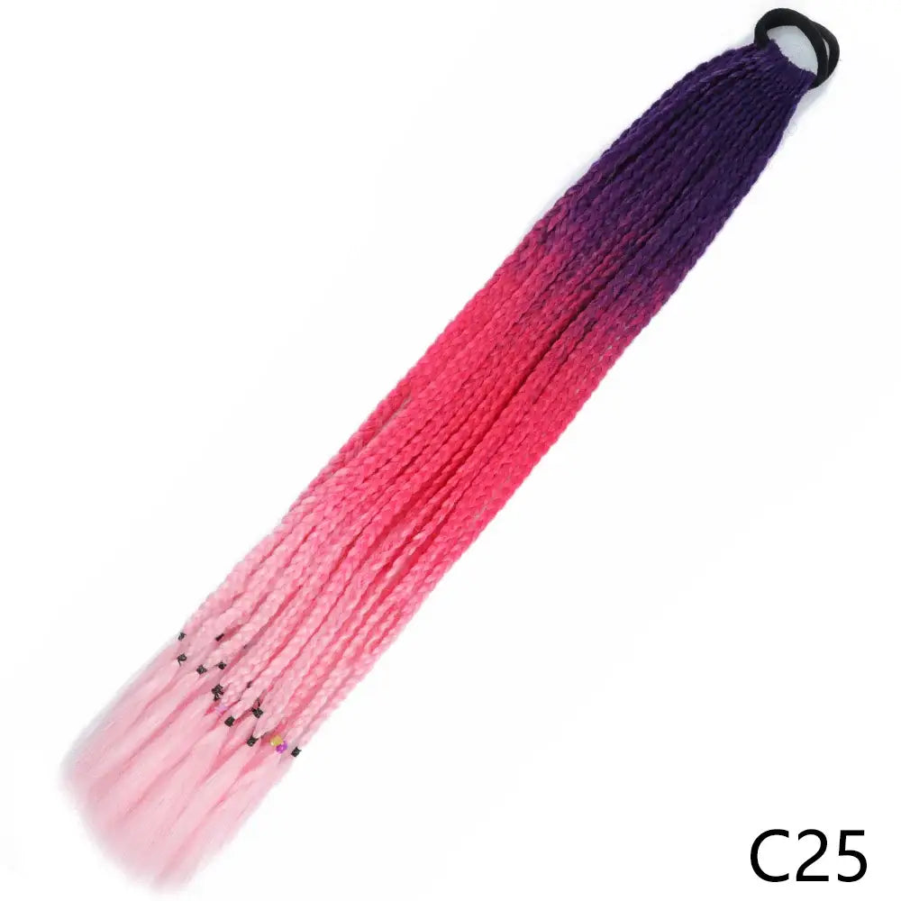 Discover Trendy Gradient Color Braided Ponytails for Your Wardrobe - C25