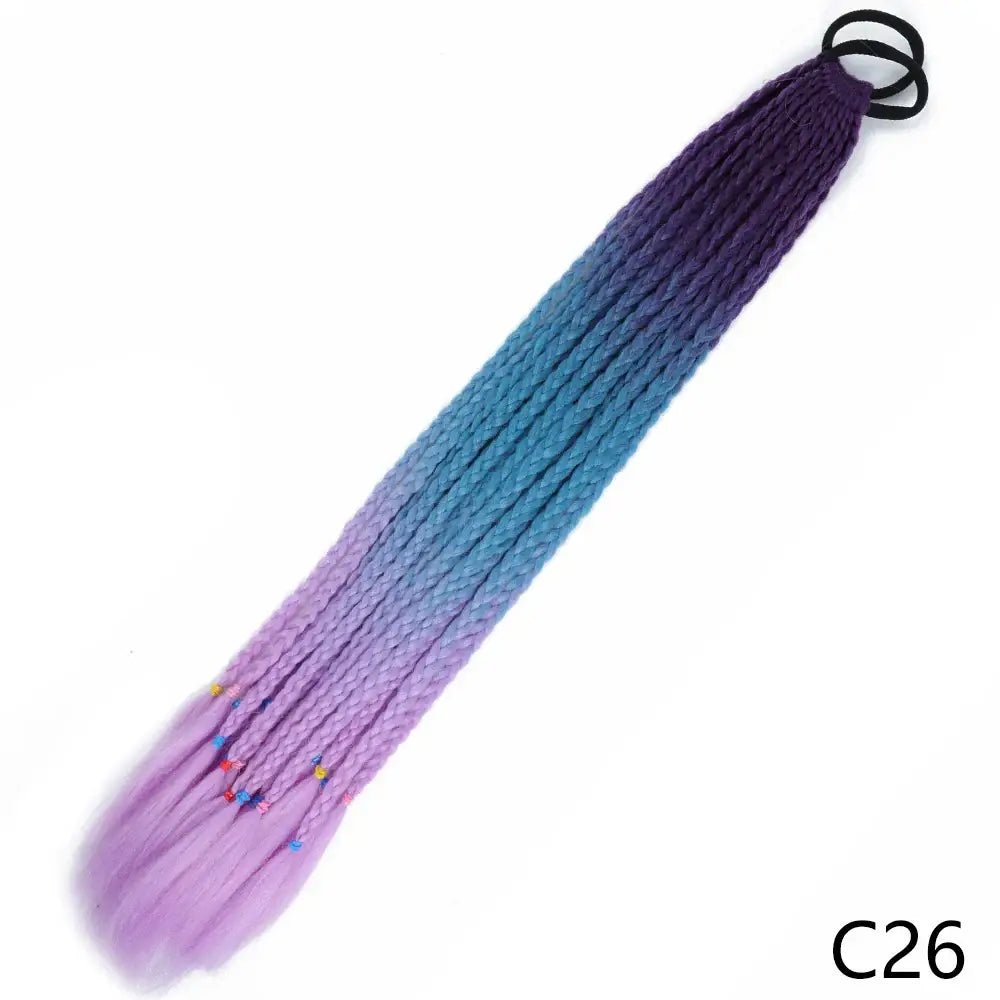 Discover Trendy Gradient Color Braided Ponytails for Your Wardrobe - C26