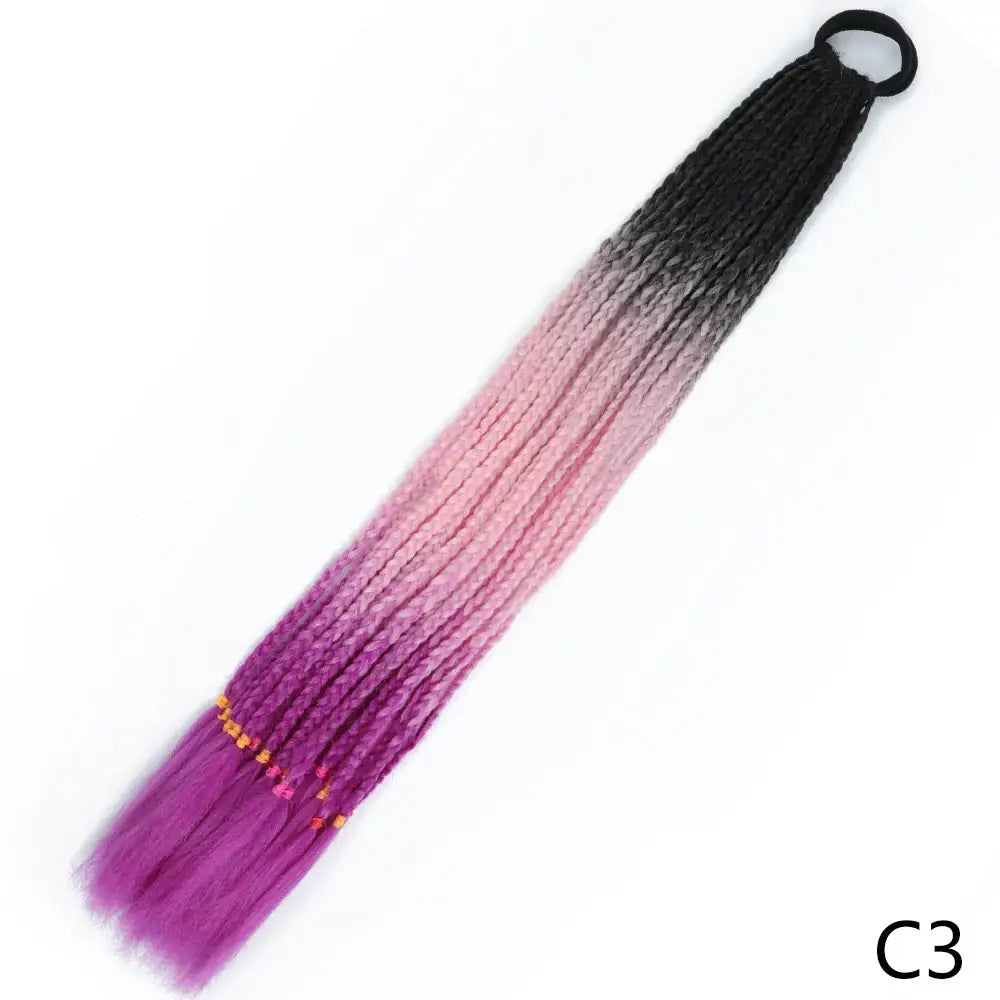 Discover Trendy Gradient Color Braided Ponytails for Your Wardrobe - C3