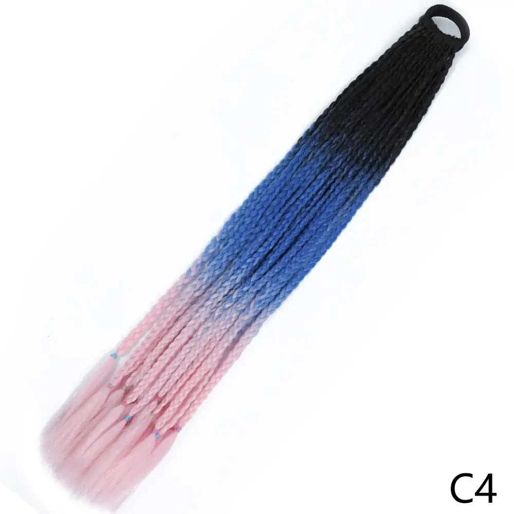 Discover Trendy Gradient Color Braided Ponytails for Your Wardrobe - C4