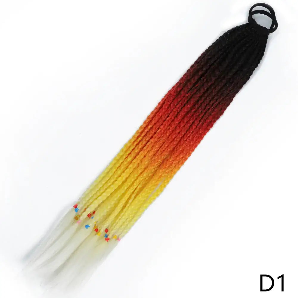 Discover Trendy Gradient Color Braided Ponytails for Your Wardrobe - D1