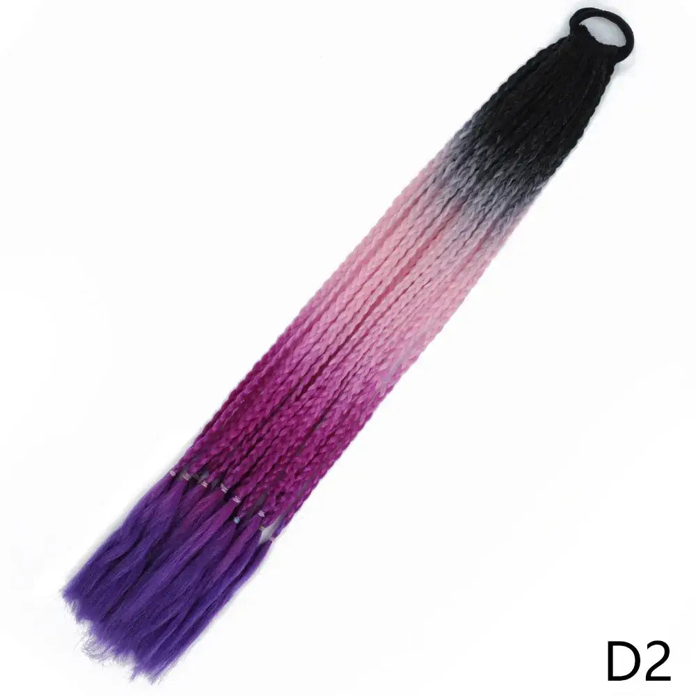 Discover Trendy Gradient Color Braided Ponytails for Your Wardrobe - D2