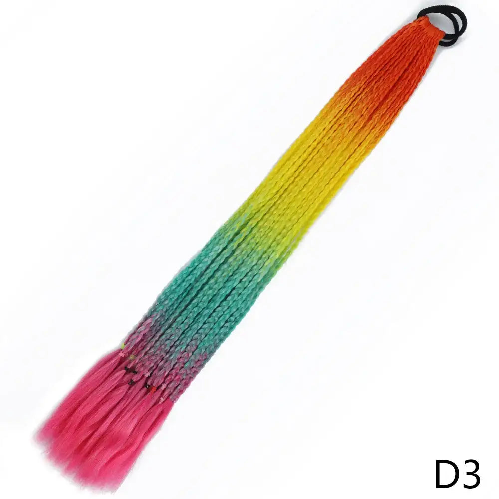 Discover Trendy Gradient Color Braided Ponytails for Your Wardrobe - D3