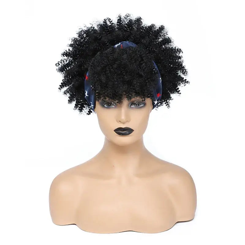 Discover Trendy Kinky Curly Headband Wigs in Our New Arrivals - KQXXX-1B / 10inches