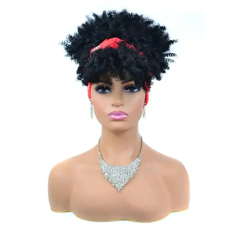 Discover Trendy Kinky Curly Headband Wigs in Our New Arrivals - TJC1-1B / 10inches