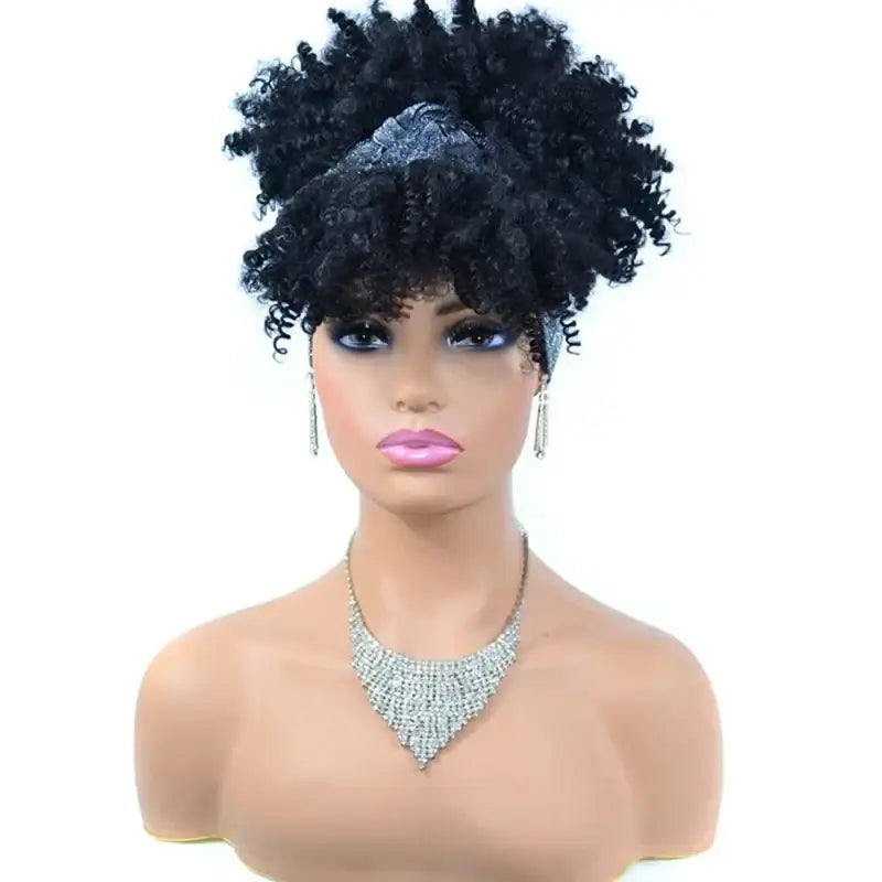 Discover Trendy Kinky Curly Headband Wigs in Our New Arrivals - TJG1-1B / 10inches