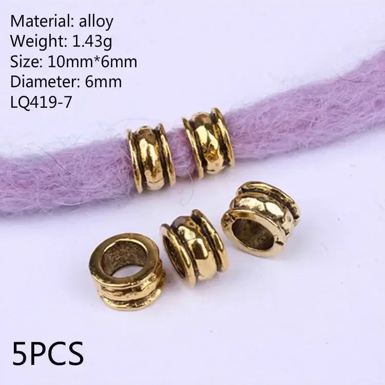 Discover Trendy Metal African Hair Rings in Our New Arrivals - 5pcs NO.25