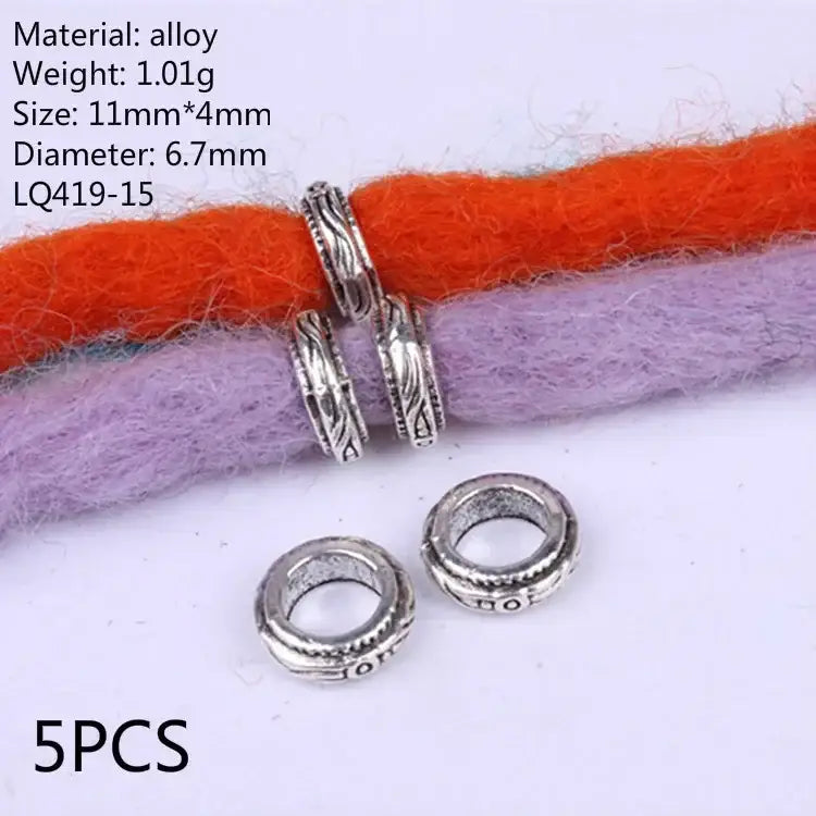 Discover Trendy Metal African Hair Rings in Our New Arrivals - 5pcs NO.9