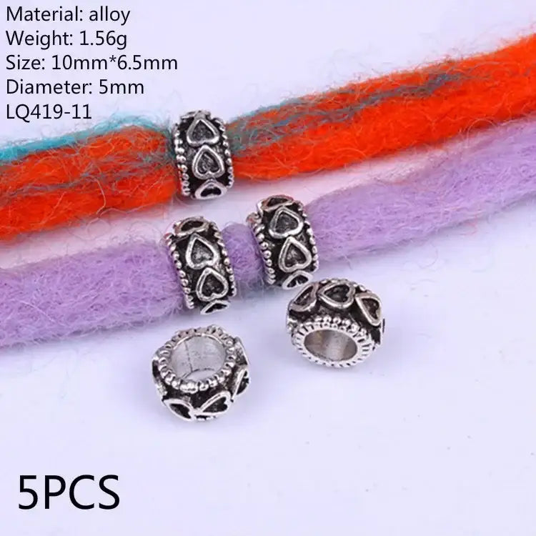 Discover Trendy Metal African Hair Rings in Our New Arrivals - 5pcs NO.7