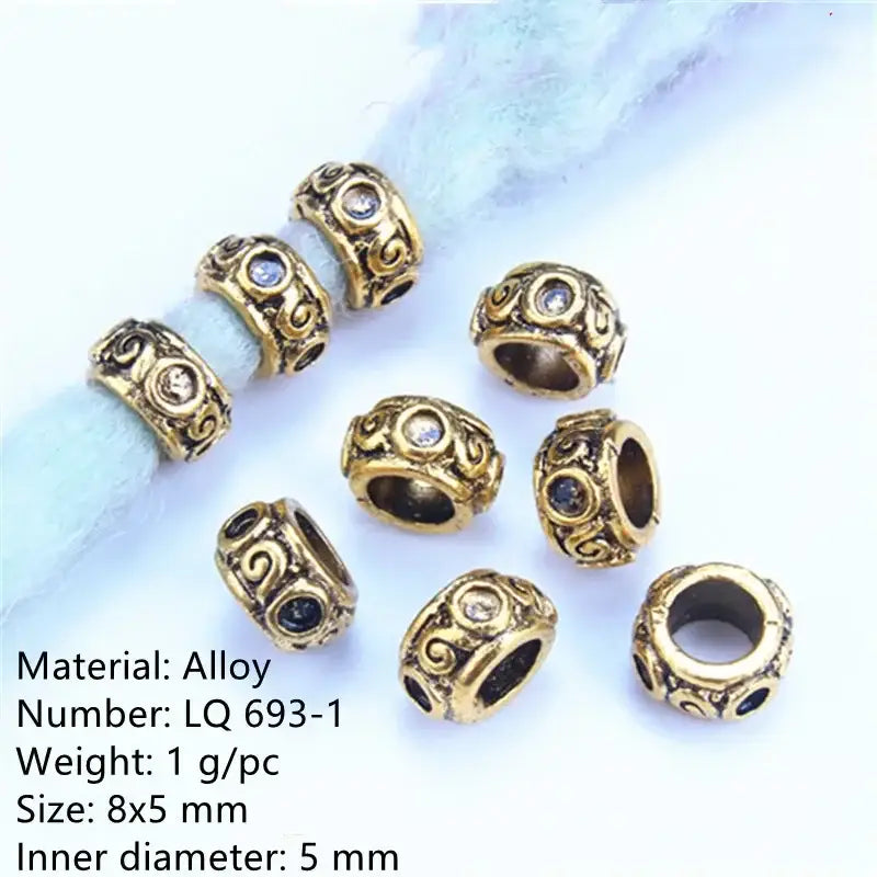 Discover Trendy Metal African Hair Rings in Our New Arrivals - 5pcs NO.41