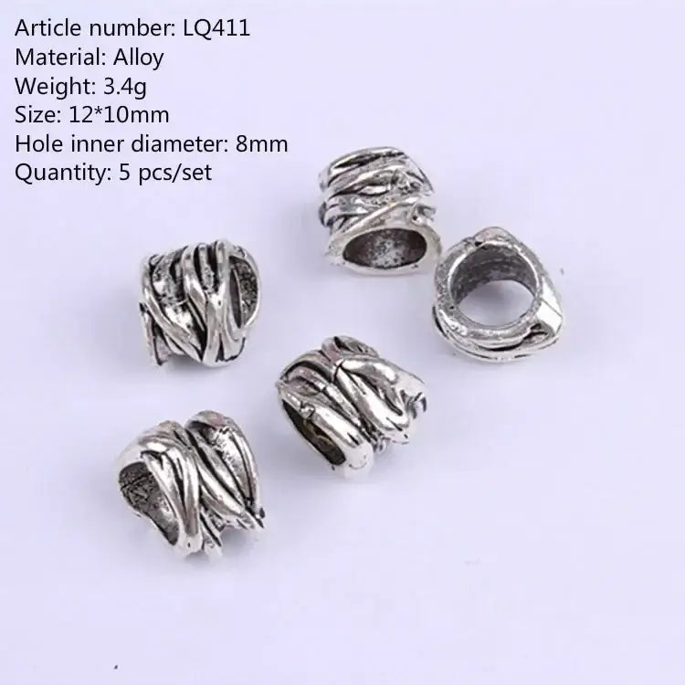 Discover Trendy Metal African Hair Rings in Our New Arrivals - 5pcs NO.29