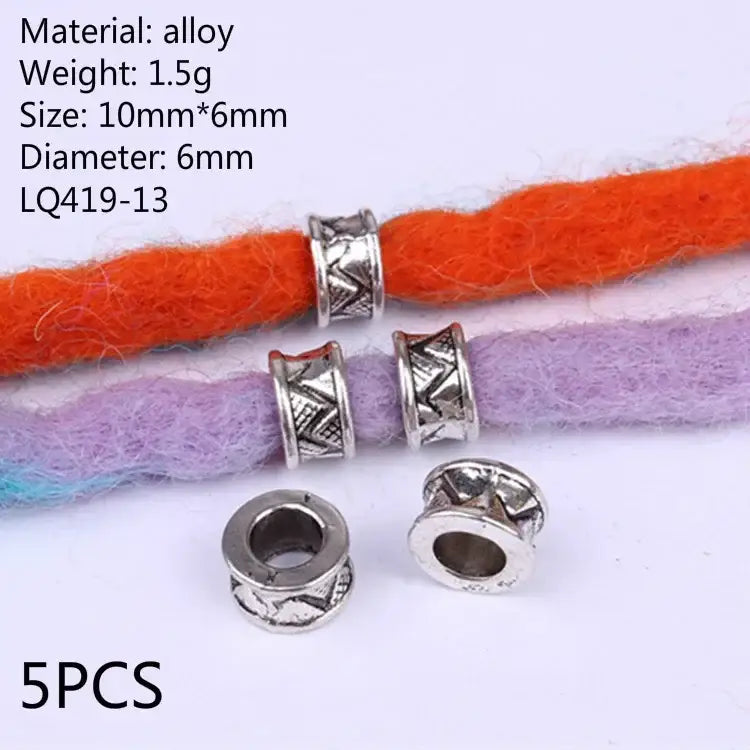 Discover Trendy Metal African Hair Rings in Our New Arrivals - 5pcs NO.16