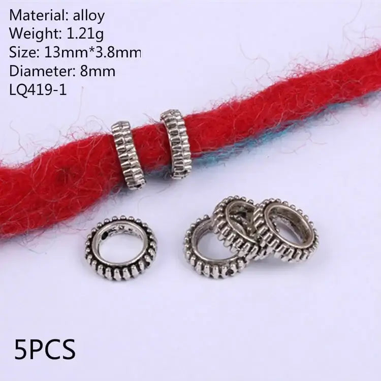 Discover Trendy Metal African Hair Rings in Our New Arrivals - 5pcs NO.18