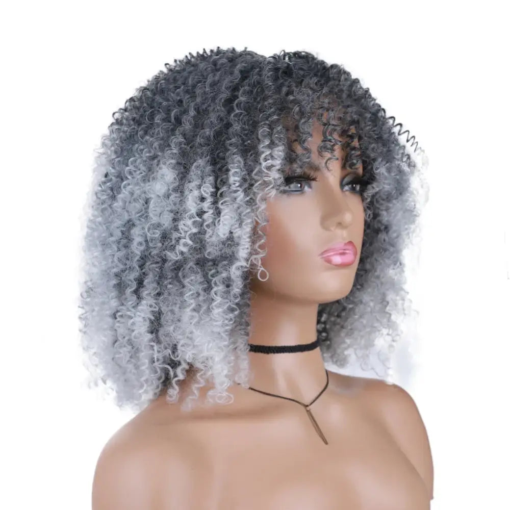 Diverse Products for Your Unique Style: Afro Kinky Curly Wigs & Accessories - T1B GRAY / 18inches