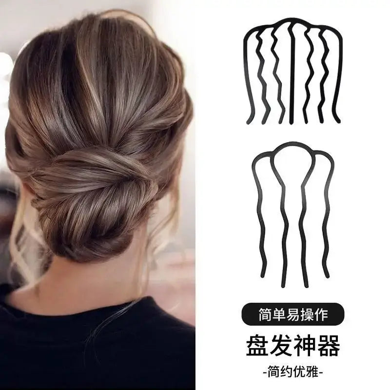 Elevate Your Beauty Routine with Black Metal Hair Forks and Essentials - 6pcs