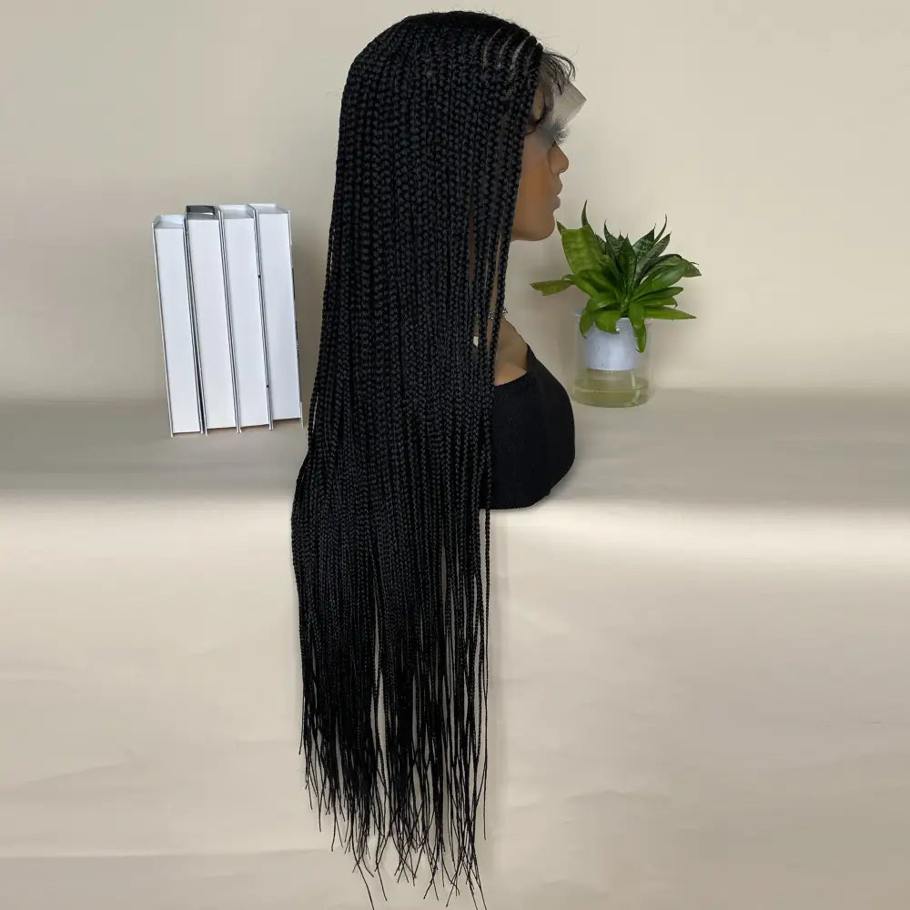 Elevate Your Beauty with Queen Afro’s Lace Frontal Braided Wigs - black / 36inches / lace braided wig