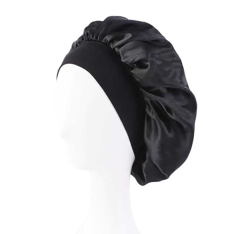 Elevate Your Hair Care Routine with Our Satin Bonnet Hair Essentials - black