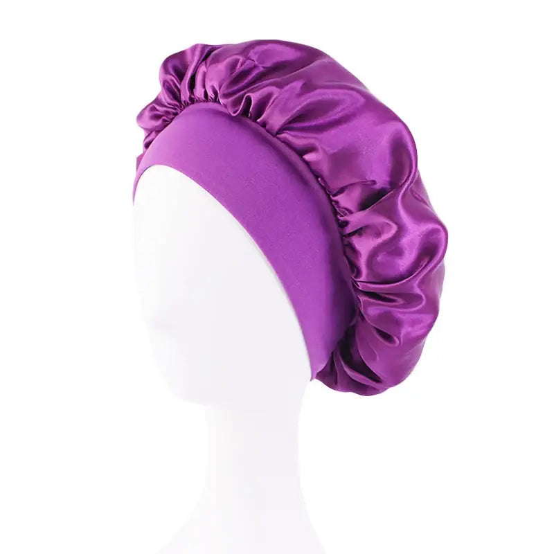 Elevate Your Hair Care Routine with Our Satin Bonnet Hair Essentials - Dark purple