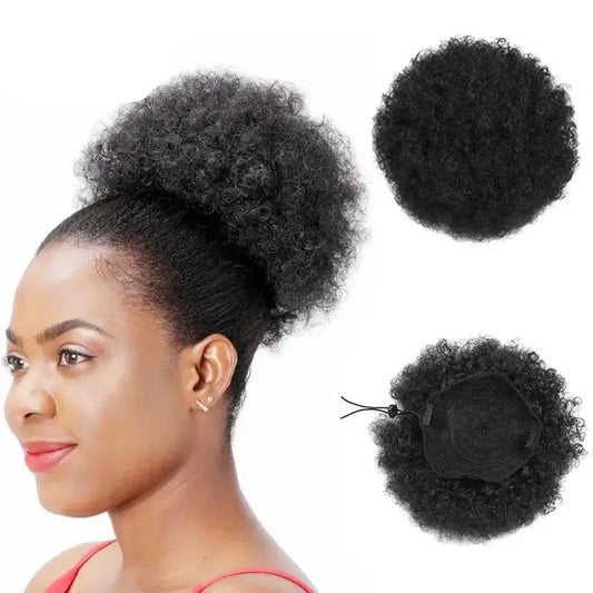 Elevate Your Look with Kinky Curly Drawstring Ponytails at Queenafro.com