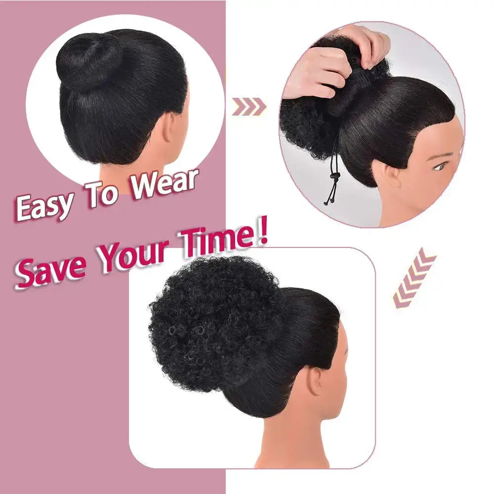 Elevate Your Look with New Afro Kinky Curly Ponytail Accessories - Natural Color