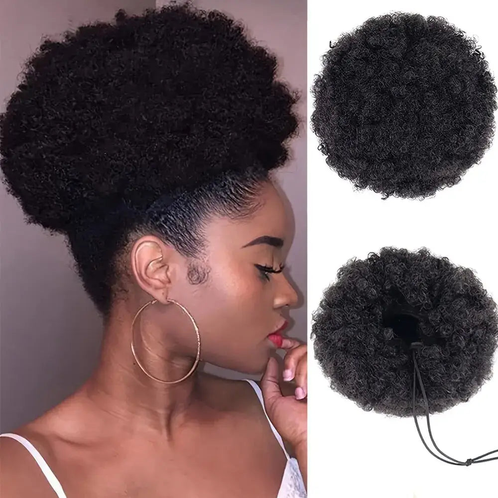 Elevate Your Look with New Afro Kinky Curly Ponytail Accessories - Natural Color