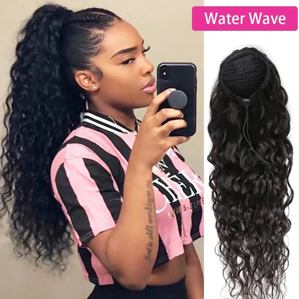 Elevate Your Look with New Kinky Curly Human Hair Styles - Draw Water Wave / 1Pcs/Lot / CHINA | 10inch