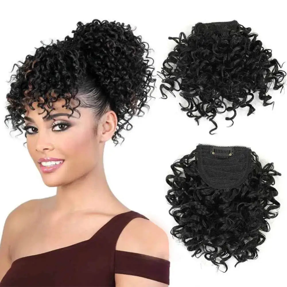 Elevate Your Look with Our Curly Bangs Wig Collection at Queen Afro - 197-1B / 6inches / 1pc